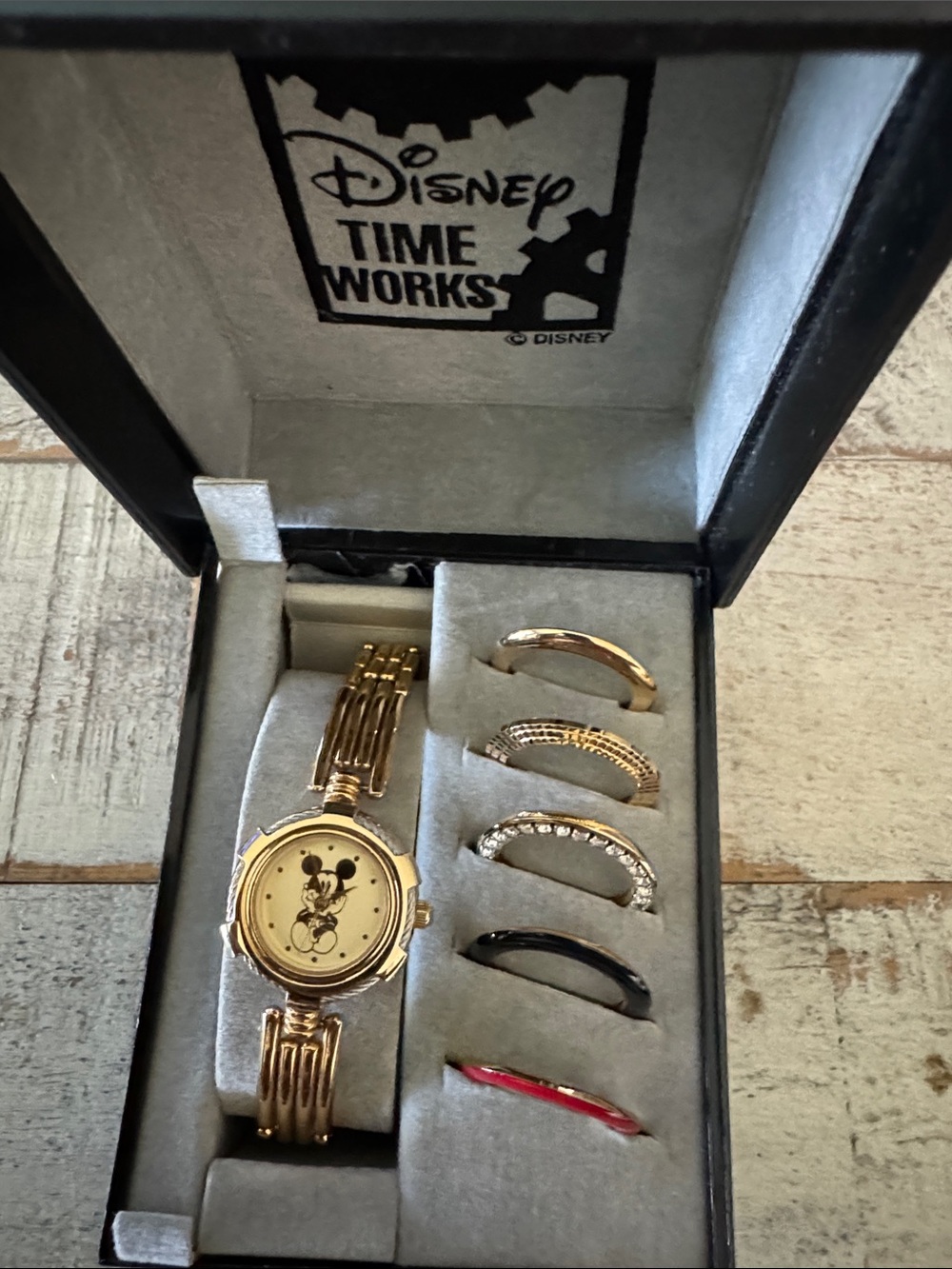Disney Gold-tone Mickey Mouse Watch with Interchangeable Accent Rings